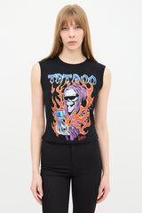 Dolce & Gabbana D&G Mesh Back Graphic Tank Top