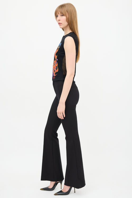 Dolce & Gabbana D&G Mesh Back Graphic Tank Top