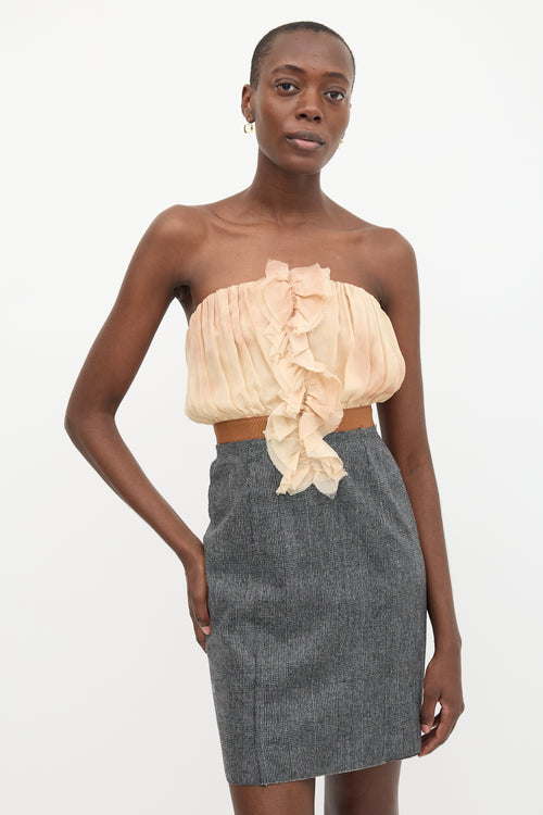 Dolce & Gabbana D&G Chiffon & Tweed Dress