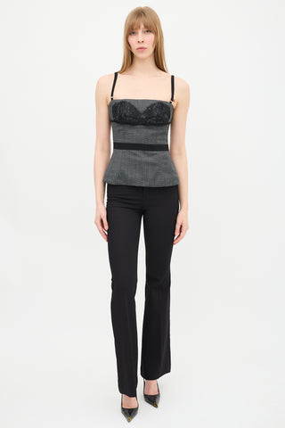 Dolce & Gabbana D&G Lace Panel Bustier Top