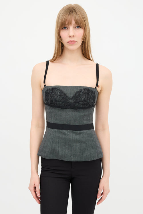 Dolce & Gabbana D&G Lace Panel Bustier Top