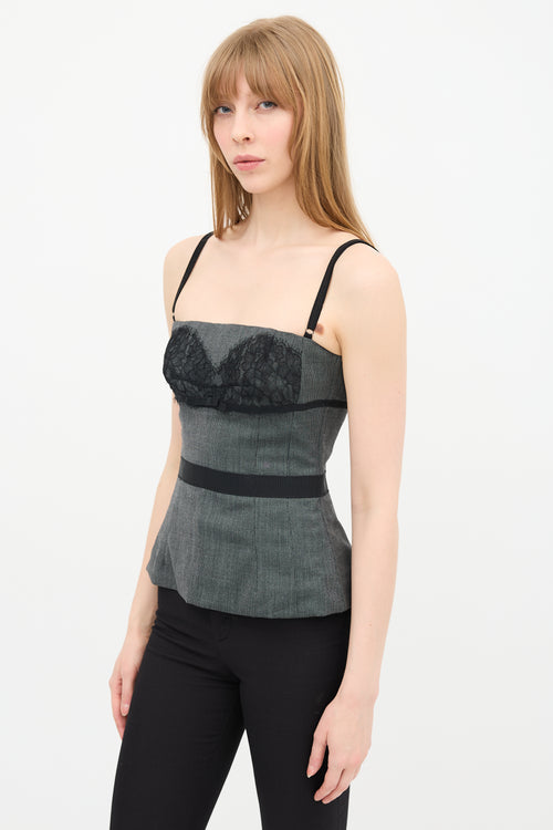 Dolce & Gabbana D&G Lace Panel Bustier Top