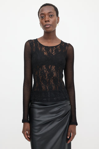 Dolce & Gabbana D&G Lace & Mesh Top