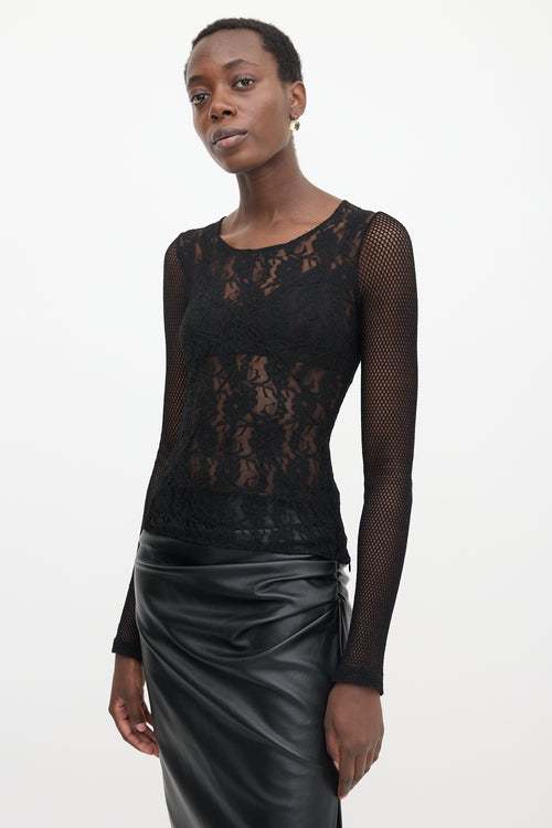 Dolce & Gabbana D&G Lace & Mesh Top