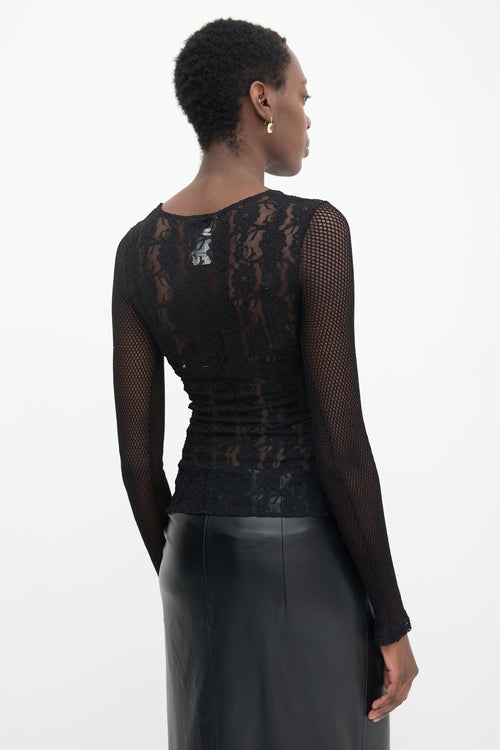 Dolce & Gabbana D&G Lace & Mesh Top