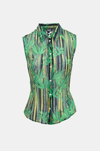 Dolce & Gabbana D&G Printed Sleeveless Shirt