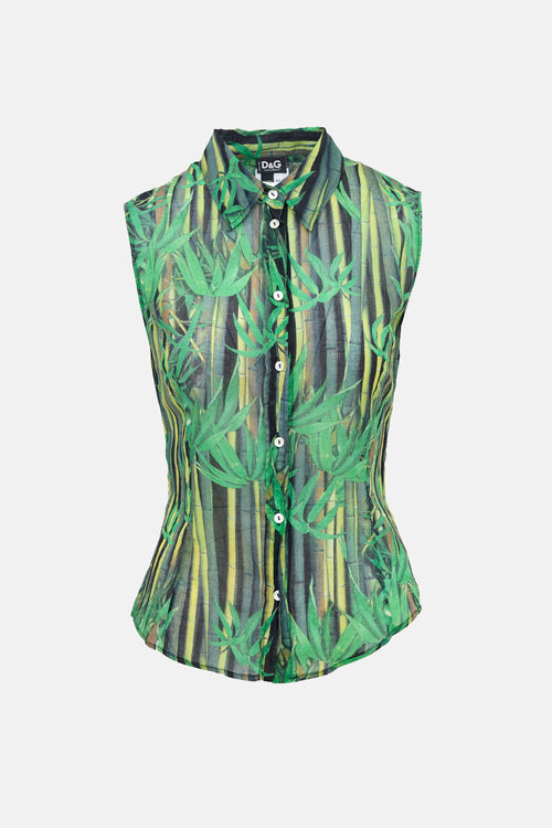 Dolce & Gabbana D&G Printed Sleeveless Shirt