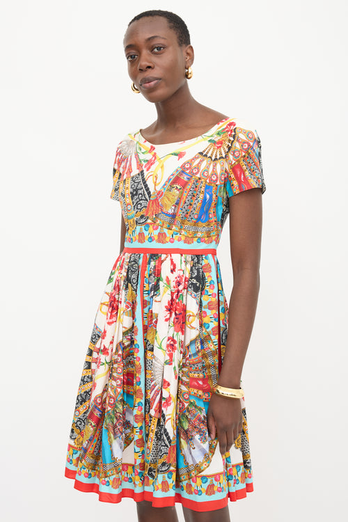 Dolce & Gabbana Fan Print A-Line Dress