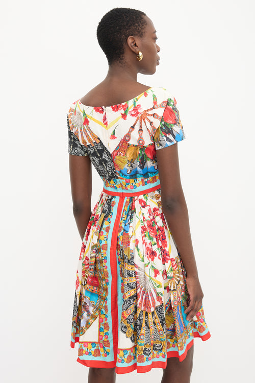 Dolce & Gabbana Fan Print A-Line Dress