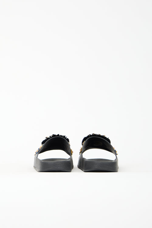 Dolce & Gabbana Floral Embellished Pool Slide
