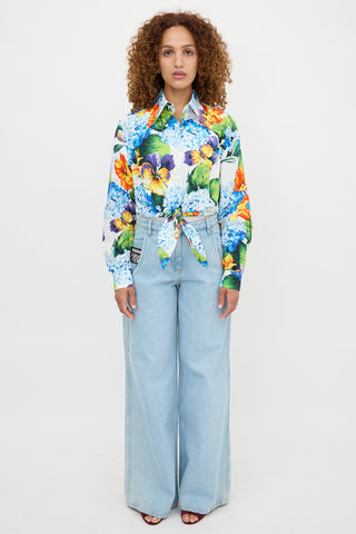 Dolce & Gabbana Floral Tie Shirt