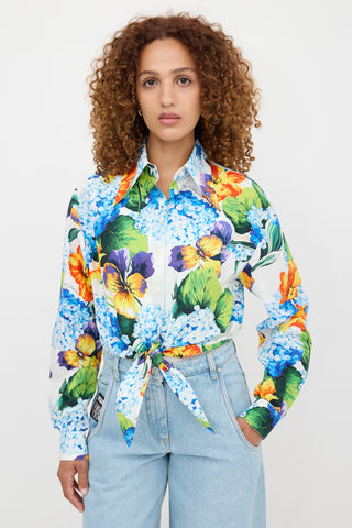 Dolce & Gabbana Floral Tie Shirt