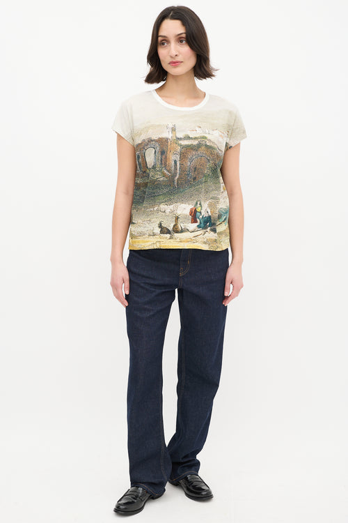 Dolce & Gabbana Green & Multi Cotton Graphic T-Shirt