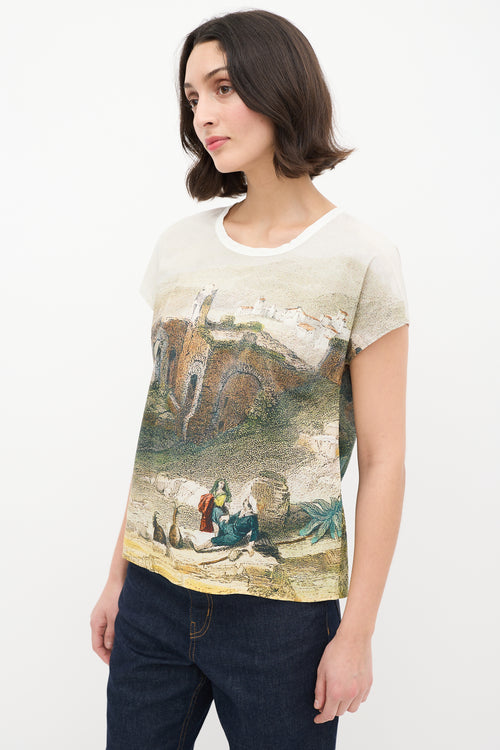 Dolce & Gabbana Green & Multi Cotton Graphic T-Shirt