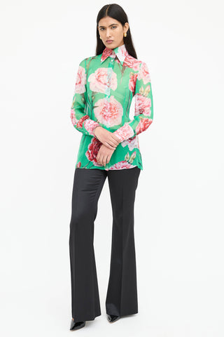 Dolce & Gabbana Silk Floral Sheer Shirt