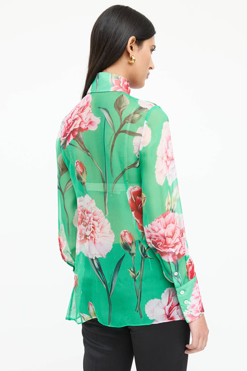 Dolce & Gabbana Silk Floral Sheer Shirt