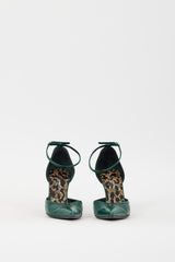Dolce & Gabbana Green Leather Pointed Toe D'Orsay Pump