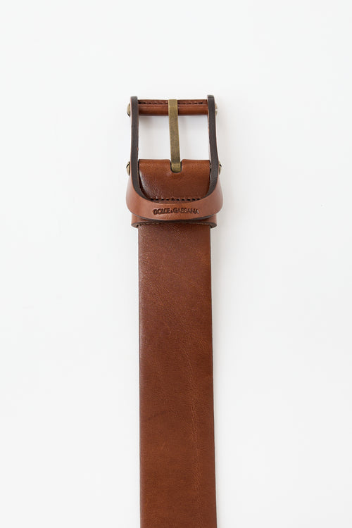 Dolce & Gabbana Leather Covered Buckle Belt