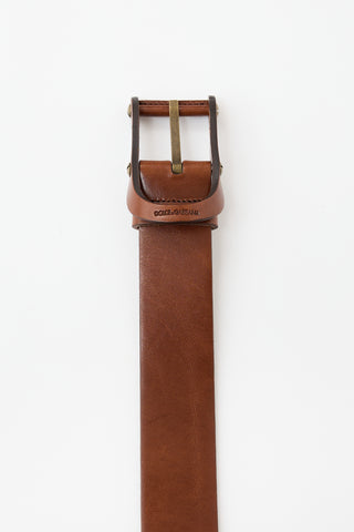 Dolce & Gabbana Leather Covered Buckle Belt