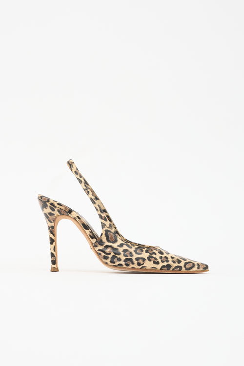 Dolce & Gabbana Leather Printed Slingback Pump