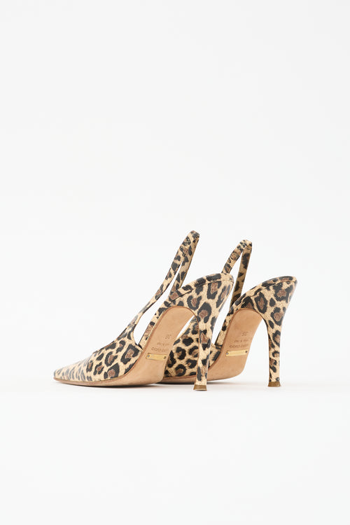 Dolce & Gabbana Leather Printed Slingback Pump