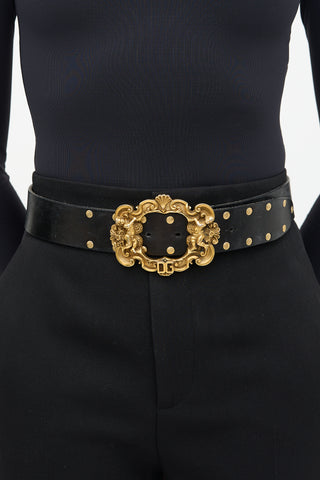 Dolce & Gabbana Leather Baroque Buckle Belt