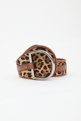 Dolce & Gabbana Leather & Canvas Printed Belt