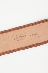 Dolce & Gabbana Leather & Canvas Printed Belt