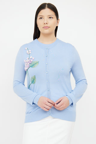 Dolce & Gabbana Blue Embroidered 2 Piece Top