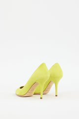 Dolce & Gabbana Yellow Suede Pointed Toe Pump