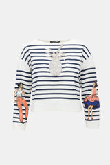 Dolce & Gabbana Mariner Striped Embellished Top