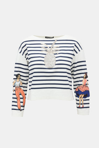 Dolce & Gabbana Mariner Striped Embellished Top