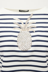 Dolce & Gabbana Mariner Striped Embellished Top