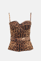 Dolce & Gabbana Mesh Printed Bustier Top