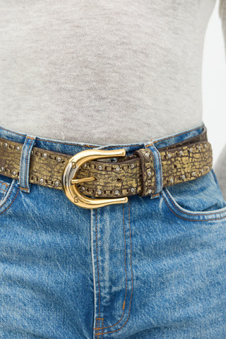 Dolce & Gabbana Metallic Leather Belt