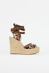Dolce & Gabbana Printed Hair Espadrille Wedge Sandal