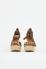 Dolce & Gabbana Printed Hair Espadrille Wedge Sandal