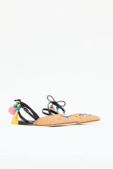Dolce & Gabbana Raffia Anchor Embellished Flat