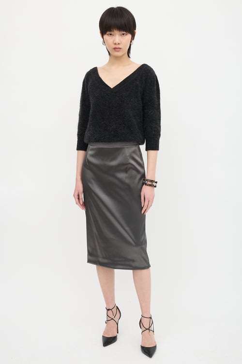 Dolce & Gabbana Satin Pencil Skirt