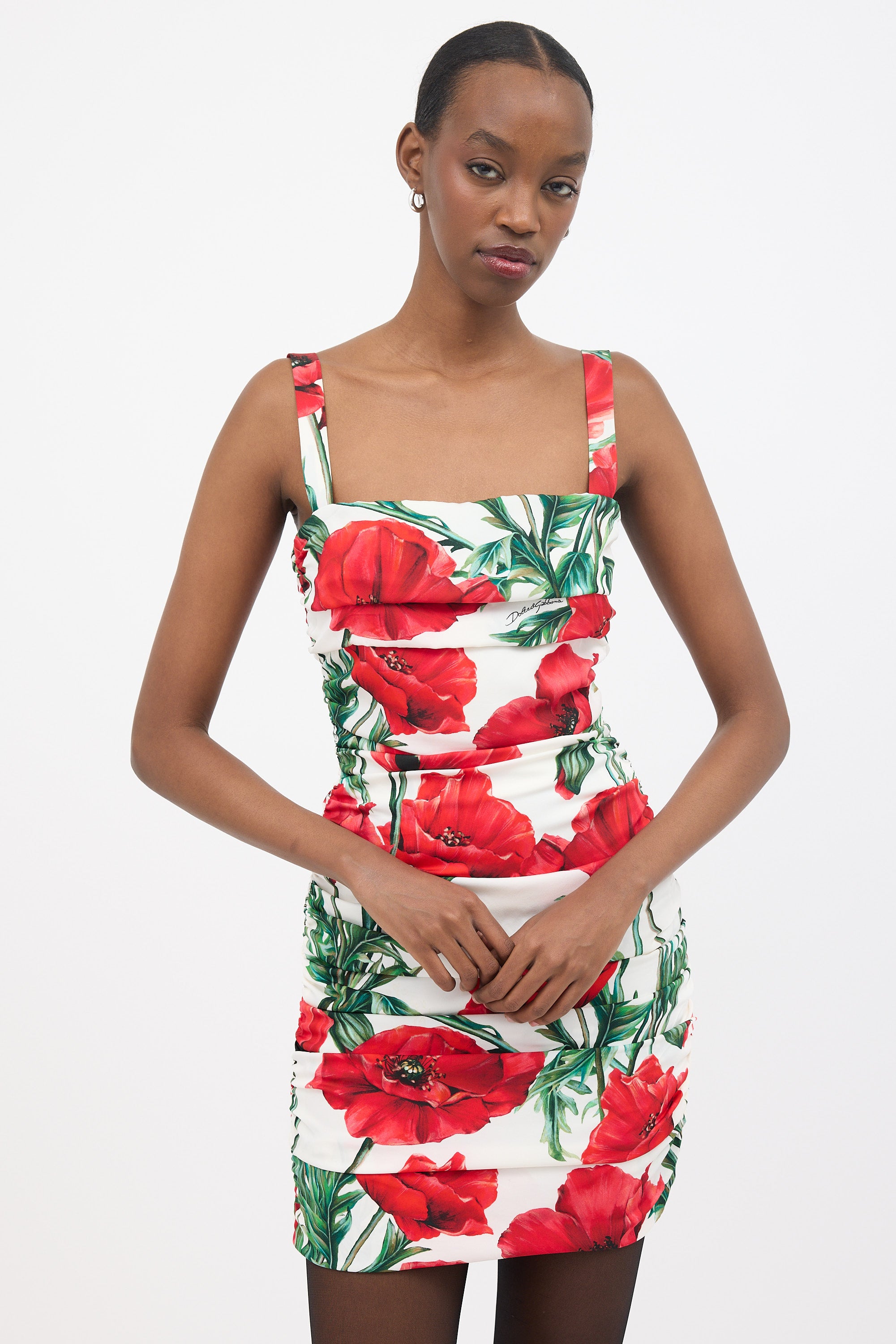 Dolce & Gabbana // Silk Ruched Floral Mini Dress VSP Consignment Dolce & Gabbana // Silk Ruched Floral Mini Dress VSP Consignment