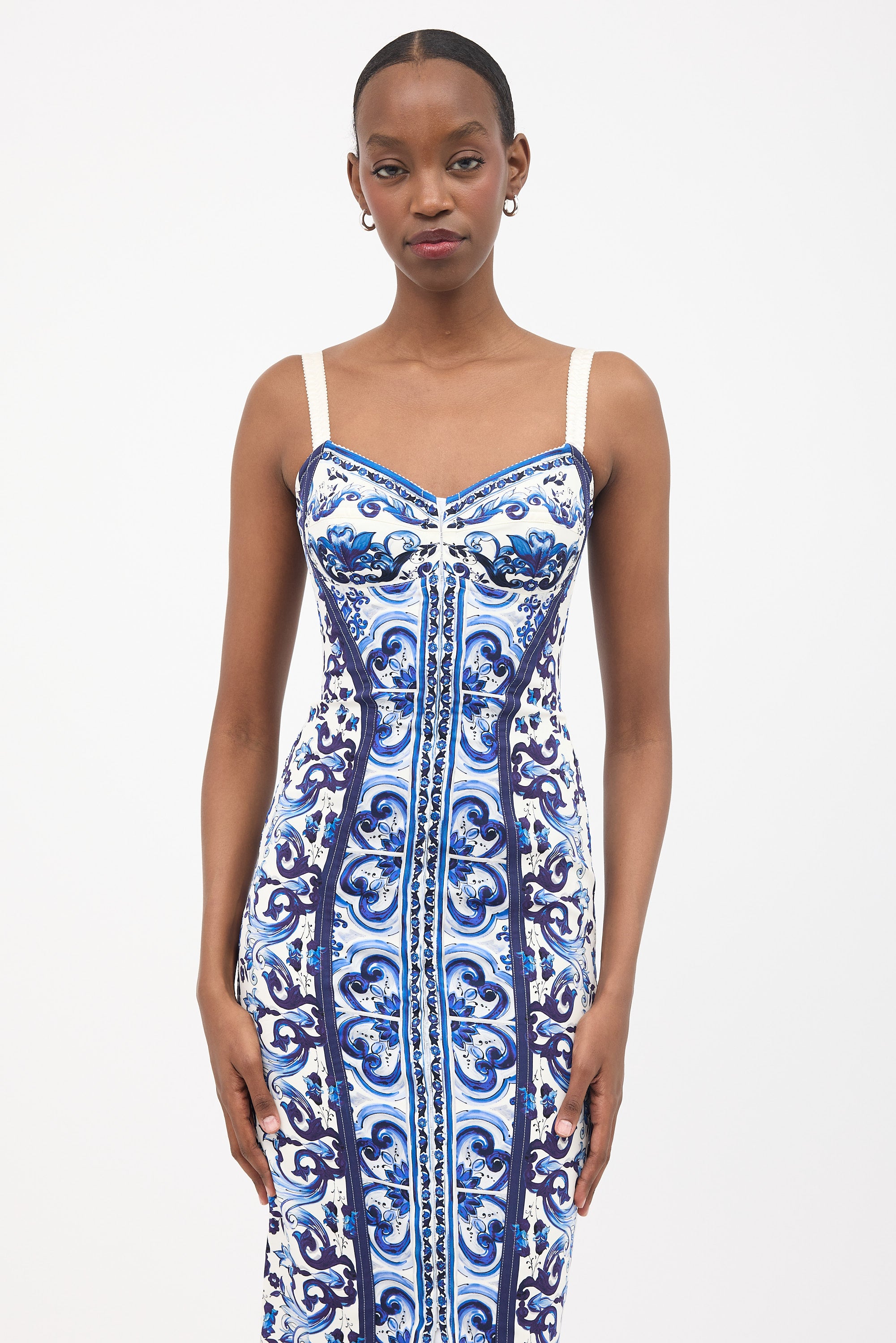 Dolce & Gabbana // Silk Majolica Print Bustier Dress – VSP Consignment Dolce & Gabbana // Silk Majolica Print Bustier Dress – VSP Consignment