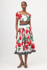 Dolce & Gabbana Silk Satin Floral Skirt