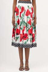 Dolce & Gabbana Silk Satin Floral Skirt