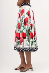 Dolce & Gabbana Silk Satin Floral Skirt