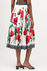 Dolce & Gabbana Silk Satin Floral Skirt
