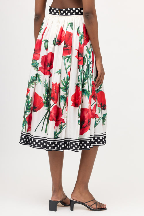 Dolce & Gabbana Silk Satin Floral Skirt