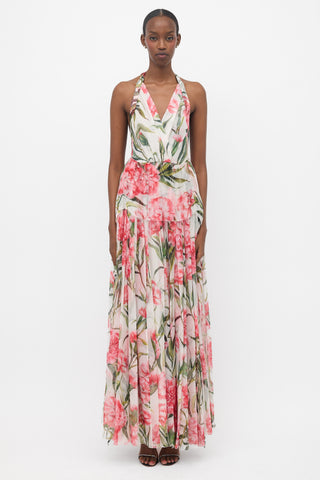 Dolce & Gabbana Silk Sheer Floral Dress