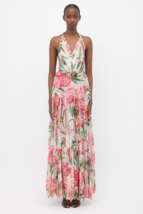 Dolce & Gabbana Silk Sheer Floral Dress