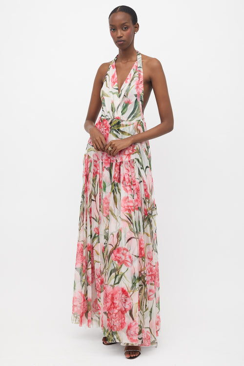 Dolce & Gabbana Silk Sheer Floral Dress