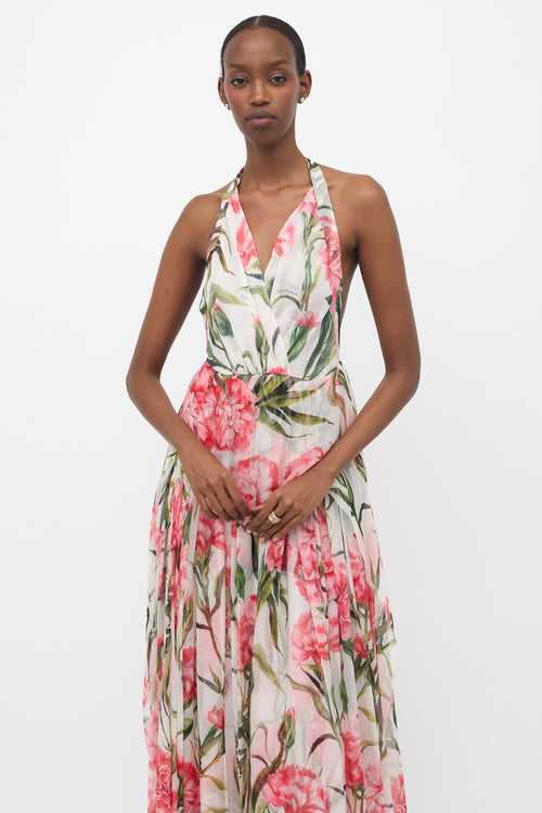 Dolce & Gabbana Silk Sheer Floral Dress